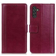 Funda de Cuero Cartera con Soporte Carcasa N02P para Samsung Galaxy A04s Rojo