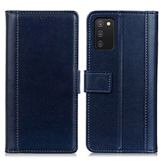 Funda de Cuero Cartera con Soporte Carcasa N02P para Samsung Galaxy F02S SM-E025F Azul