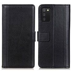 Funda de Cuero Cartera con Soporte Carcasa N02P para Samsung Galaxy F02S SM-E025F Negro