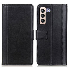 Funda de Cuero Cartera con Soporte Carcasa N02P para Samsung Galaxy S21 5G Negro