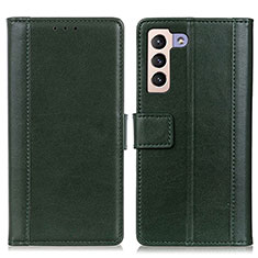 Funda de Cuero Cartera con Soporte Carcasa N02P para Samsung Galaxy S21 5G Verde