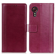 Funda de Cuero Cartera con Soporte Carcasa N02P para Samsung Galaxy XCover 5 SM-G525F Rojo