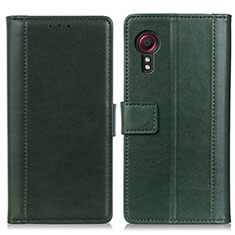 Funda de Cuero Cartera con Soporte Carcasa N02P para Samsung Galaxy XCover 5 SM-G525F Verde