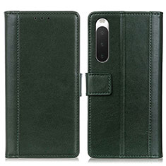 Funda de Cuero Cartera con Soporte Carcasa N02P para Sony Xperia 10 IV SO-52C Verde