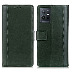 Funda de Cuero Cartera con Soporte Carcasa N02P para Vivo Y55 5G Verde