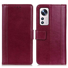 Funda de Cuero Cartera con Soporte Carcasa N02P para Xiaomi Mi 12 Lite 5G Rojo