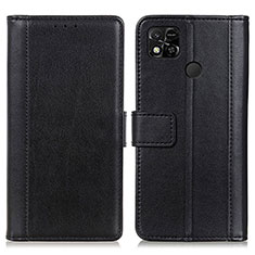 Funda de Cuero Cartera con Soporte Carcasa N02P para Xiaomi POCO C31 Negro