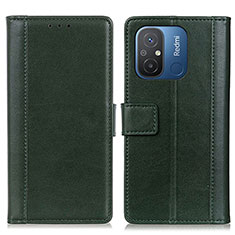 Funda de Cuero Cartera con Soporte Carcasa N02P para Xiaomi Poco C55 Verde