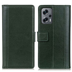 Funda de Cuero Cartera con Soporte Carcasa N02P para Xiaomi Poco F5 5G Verde