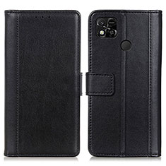 Funda de Cuero Cartera con Soporte Carcasa N02P para Xiaomi Redmi 9C Negro