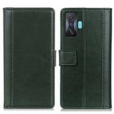 Funda de Cuero Cartera con Soporte Carcasa N02P para Xiaomi Redmi K50 Gaming 5G Verde