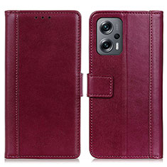 Funda de Cuero Cartera con Soporte Carcasa N02P para Xiaomi Redmi K50i 5G Rojo