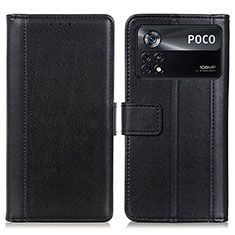 Funda de Cuero Cartera con Soporte Carcasa N02P para Xiaomi Redmi Note 11E Pro 5G Negro