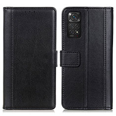 Funda de Cuero Cartera con Soporte Carcasa N02P para Xiaomi Redmi Note 11S 4G Negro