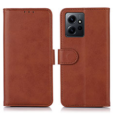 Funda de Cuero Cartera con Soporte Carcasa N02P para Xiaomi Redmi Note 12 4G Marron