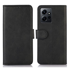 Funda de Cuero Cartera con Soporte Carcasa N02P para Xiaomi Redmi Note 12 4G Negro