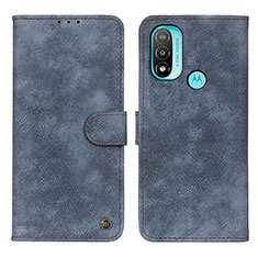 Funda de Cuero Cartera con Soporte Carcasa N03P para Motorola Moto E20 Azul