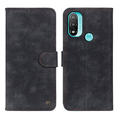 Funda de Cuero Cartera con Soporte Carcasa N03P para Motorola Moto E20 Negro