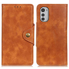 Funda de Cuero Cartera con Soporte Carcasa N03P para Motorola Moto E32 Marron