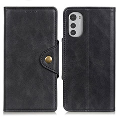 Funda de Cuero Cartera con Soporte Carcasa N03P para Motorola Moto E32 Negro