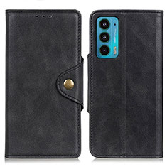 Funda de Cuero Cartera con Soporte Carcasa N03P para Motorola Moto Edge 20 5G Negro