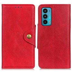 Funda de Cuero Cartera con Soporte Carcasa N03P para Motorola Moto Edge 20 5G Rojo