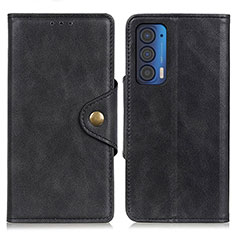 Funda de Cuero Cartera con Soporte Carcasa N03P para Motorola Moto Edge (2021) 5G Negro