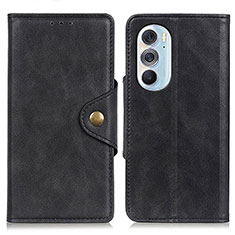 Funda de Cuero Cartera con Soporte Carcasa N03P para Motorola Moto Edge 30 Pro 5G Negro