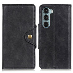 Funda de Cuero Cartera con Soporte Carcasa N03P para Motorola Moto Edge S30 5G Negro