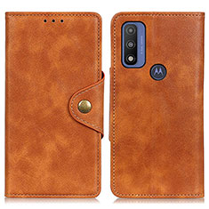 Funda de Cuero Cartera con Soporte Carcasa N03P para Motorola Moto G Pure Marron