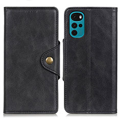 Funda de Cuero Cartera con Soporte Carcasa N03P para Motorola Moto G22 Negro