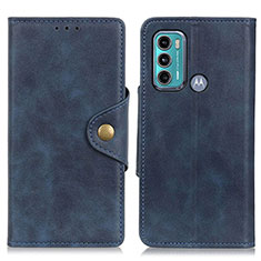 Funda de Cuero Cartera con Soporte Carcasa N03P para Motorola Moto G40 Fusion Azul