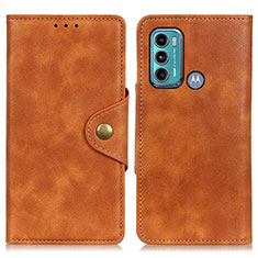 Funda de Cuero Cartera con Soporte Carcasa N03P para Motorola Moto G40 Fusion Marron