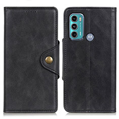 Funda de Cuero Cartera con Soporte Carcasa N03P para Motorola Moto G40 Fusion Negro