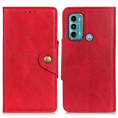 Funda de Cuero Cartera con Soporte Carcasa N03P para Motorola Moto G40 Fusion Rojo