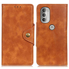 Funda de Cuero Cartera con Soporte Carcasa N03P para Motorola Moto G51 5G Marron