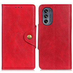 Funda de Cuero Cartera con Soporte Carcasa N03P para Motorola Moto G62 5G Rojo