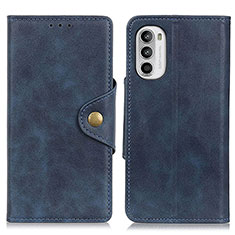 Funda de Cuero Cartera con Soporte Carcasa N03P para Motorola Moto G71s 5G Azul