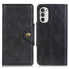 Funda de Cuero Cartera con Soporte Carcasa N03P para Motorola Moto G71s 5G Negro