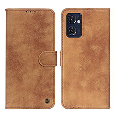 Funda de Cuero Cartera con Soporte Carcasa N03P para OnePlus Nord CE 2 5G Marron