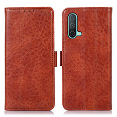 Funda de Cuero Cartera con Soporte Carcasa N03P para OnePlus Nord CE 5G Marron