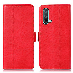 Funda de Cuero Cartera con Soporte Carcasa N03P para OnePlus Nord CE 5G Rojo