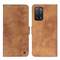 Funda de Cuero Cartera con Soporte Carcasa N03P para Oppo A53s 5G Marron