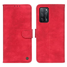 Funda de Cuero Cartera con Soporte Carcasa N03P para Oppo A53s 5G Rojo