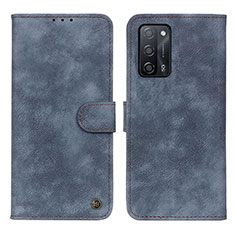 Funda de Cuero Cartera con Soporte Carcasa N03P para Oppo A55 5G Azul