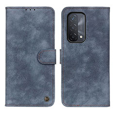 Funda de Cuero Cartera con Soporte Carcasa N03P para Oppo A74 5G Azul