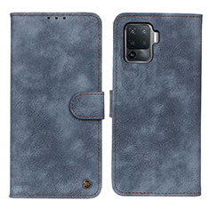 Funda de Cuero Cartera con Soporte Carcasa N03P para Oppo A94 4G Azul