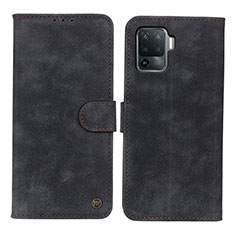 Funda de Cuero Cartera con Soporte Carcasa N03P para Oppo A94 4G Negro