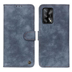 Funda de Cuero Cartera con Soporte Carcasa N03P para Oppo A95 4G Azul