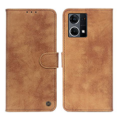 Funda de Cuero Cartera con Soporte Carcasa N03P para Oppo F21 Pro 4G Marron